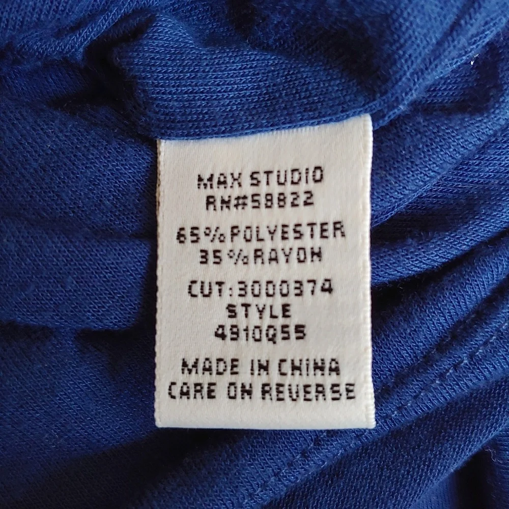 Max Studio Blue Ruched Dress - Picture 8 of 8